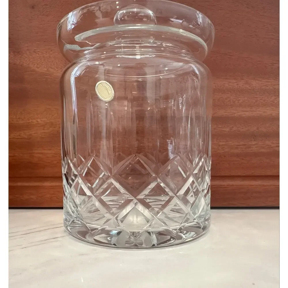 Vintage Hungarian Hand Cut Crystal Jam Honey Jar Lidded Ball Finial 4.5